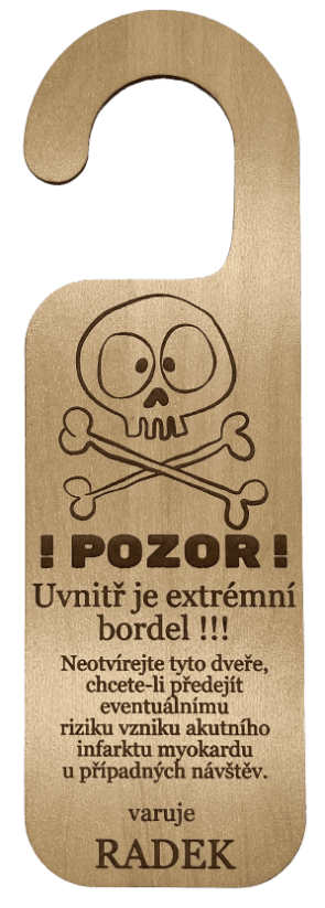 Cedulka na kliku se jménem 1