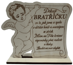Smuteční andílek na podstavci - bratříčkovi