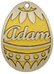 Velikonoční vajíčko žluté se jménem