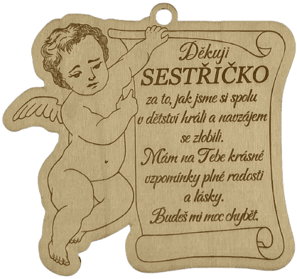 Smuteční andílek - sestřičce