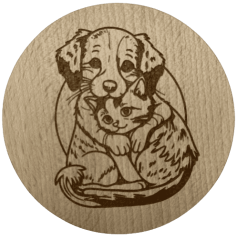 Podtácek kulatý - pes a kočka