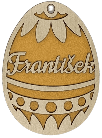 Velikonoční vajíčko oranžové se jménem