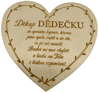 Smuteční srdíčko dědečkovi