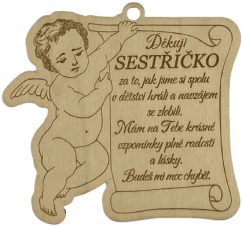 Smuteční andílek - sestřičce