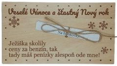 Vánoční přání na bankovku - benzín
