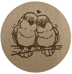 Podtácek kulatý - zamilovaní ptáčci