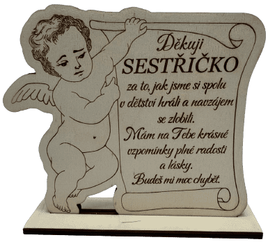Smuteční andílek na podstavci - sestřičce
