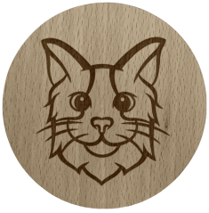 Podtácek kulatý - kočka