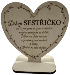 Smuteční srdíčko na podstavci - sestřičce