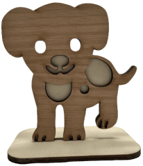 Pejsek na podstavci - dvouvrstvý