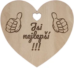 Srdíčko do kytice Jsi nejlepší!