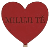 Zápich srdíčko Miluji tě - červené 2