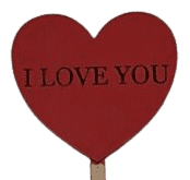 Zápich srdíčko I LOVE YOU - červené 01