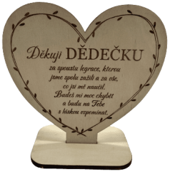 Smuteční srdíčko na podstavci - dědečkovi