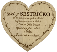 Smuteční srdíčko sestřičce
