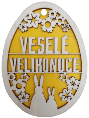 Velikonoční vajíčko - Veselé Velikonoce - žluté
