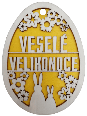 Velikonoční vajíčko - Veselé Velikonoce - žluté