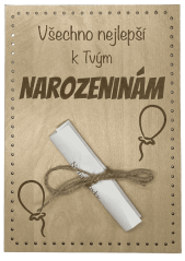 Narozeninové blahopřání na bankovku