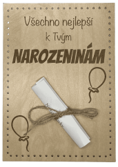 Narozeninové blahopřání na bankovku