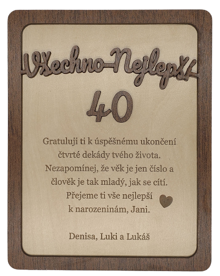 Cedulka Všechno nejlepší!