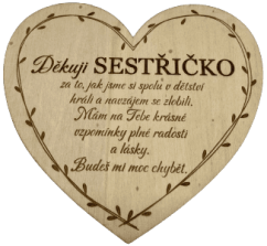 Smuteční srdíčko sestřičce