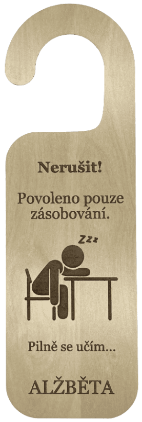 Cedulka na kliku se jménem 2
